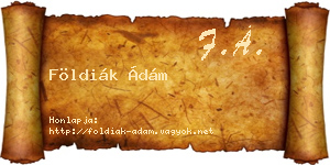 Földiák Ádám névjegykártya